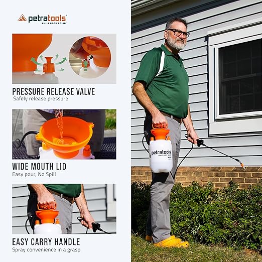 PetraMax Lockscape 64 oz Sticky Mulch Glue for Landscaping Bundle with HD101, 1 Gallon Pump Garden Sprayer for Easy Hold Landscape