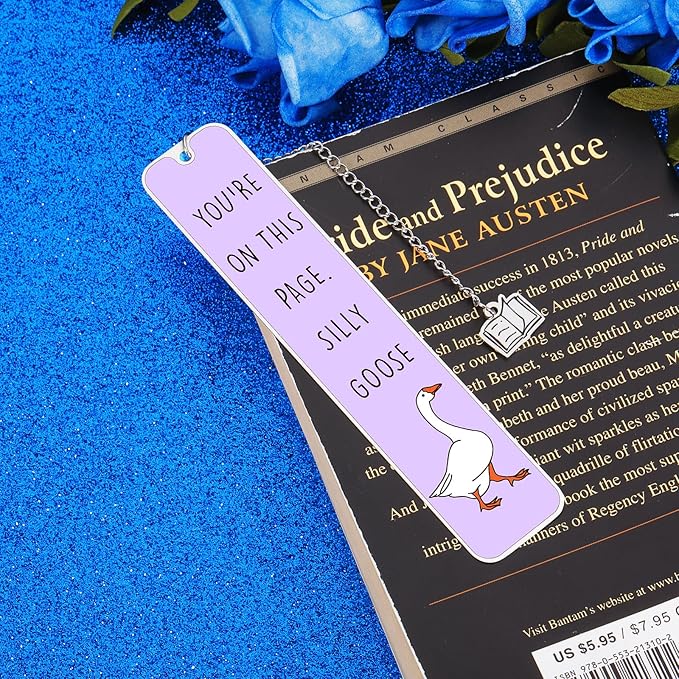 Funny Bookmarks - Cute Silly Goose Bookmarks for Women Men, Funny Book Marks for Reading Women Adults, Stocking Stuffer for Kids Teens, Christmas Birthday Silly Goose Gifts for Book Lovers Bookish