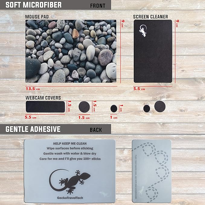 Adhesive Mouse Pad - Peel and Sticks to Any Surface - Travel Mouse Pad, Sticky for Any Surface - Excellent Tracking - River Rocks