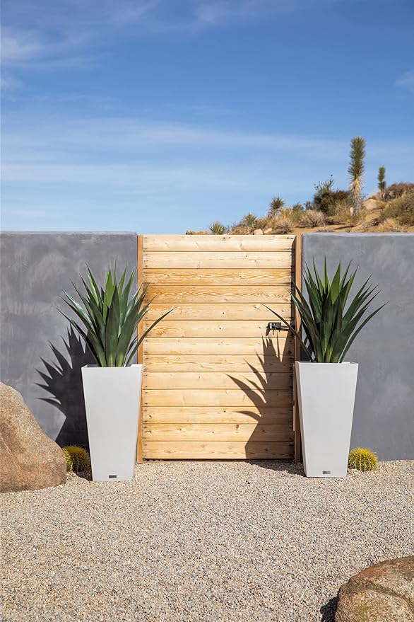 Veradek V-Resin Indoor/Outdoor Taper Planter, Set of 2 (30 inch, White)