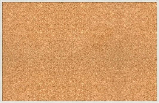 Amanti Art Natural Cork Board for Wall, 23x35 Vision Board with White Frame, Large Corkboard Office Decor for Home Organization, Modern Corkboard Pinboard to Display Items for Home Organization in