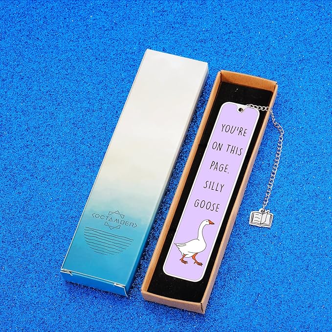Funny Bookmarks - Cute Silly Goose Bookmarks for Women Men, Funny Book Marks for Reading Women Adults, Stocking Stuffer for Kids Teens, Christmas Birthday Silly Goose Gifts for Book Lovers Bookish
