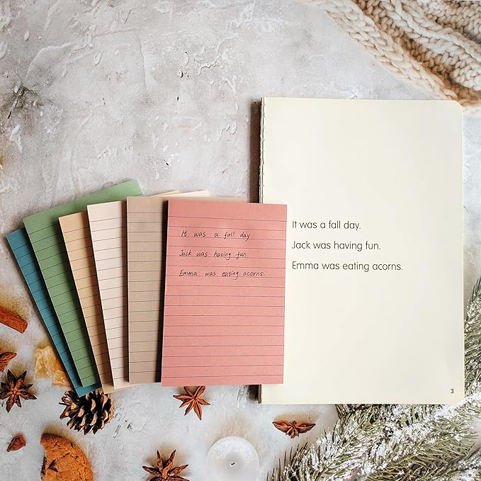 Lined Sticky Notes 4x6 Inches, 6 Vintage Colors Large Sticky Notes with Lines, Super Sticking Power Memo Pads, Total 270 Sheets