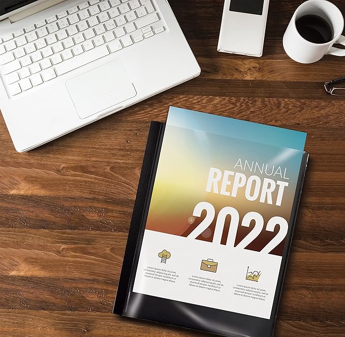 Better Office Products 24 Pocket Bound Presentation Book, Black, Clear View Front Cover, 48 Sheet Protector Pages, 8.5" x 11" Sheets, Art Portfolio, Durable Poly Covers, Letter Size (2 Pack)