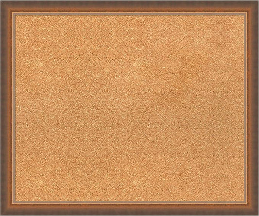 Amanti Art Natural Cork Board for Wall, 20x24 Vision Board with Bronze Frame, Medium Corkboard Office Decor for Home Organization, Modern Corkboard Pinboard to Display Items for Home Organization in