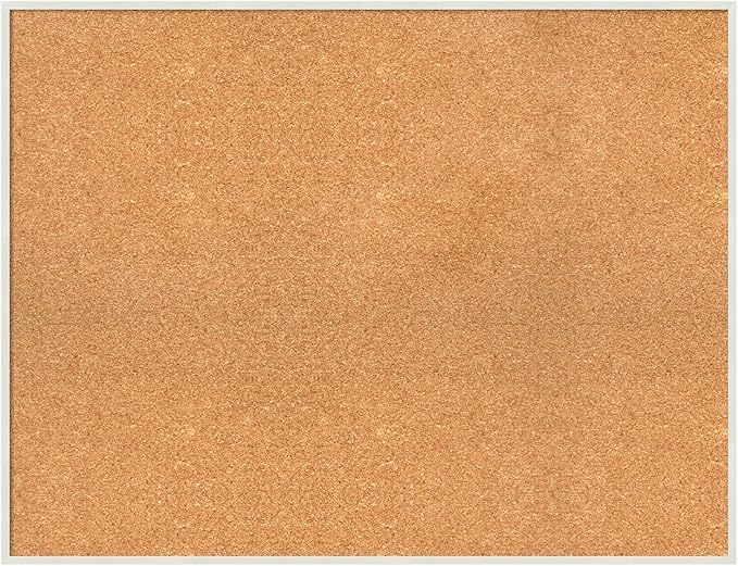 Amanti Art Natural Cork Board for Wall, 27x35 Vision Board with White Frame, Large Corkboard Office Decor for Home Organization, Modern Corkboard Pinboard to Display Items for Home Organization in