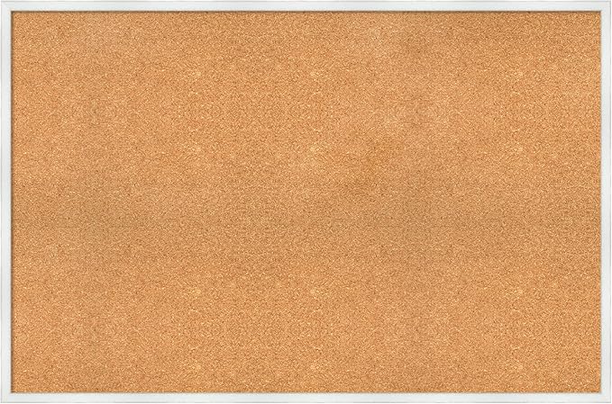 Amanti Art Natural Cork Board for Wall, 31x47 Vision Board with White Frame, Oversize Corkboard Office Decor for Home Organization, Country Rustic Corkboard Pinboard to Display Items for Home
