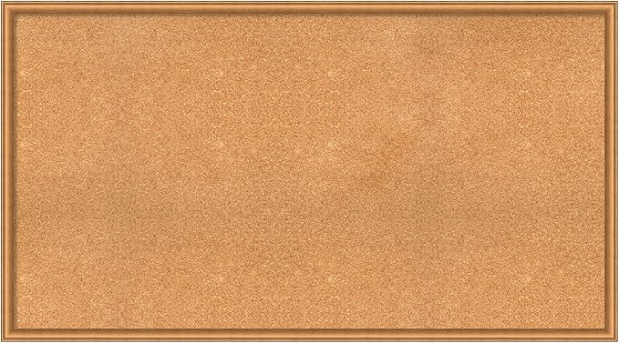 Amanti Art Natural Cork Board for Wall, 30x54 Vision Board with Bronze Frame, Oversize Corkboard Office Decor for Home Organization, Casual Corkboard Pinboard to Display Items for Home Organization