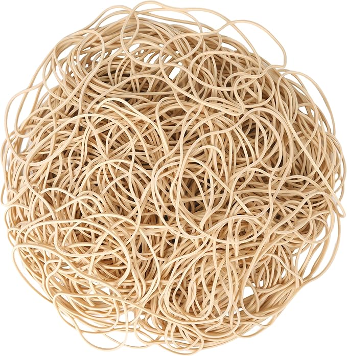 Rubber Bands 300Pcs 4.8inch Big Elastic rubber band Light brown rubber bands office supplies File Folders Litter Box (4 4/5" x 1/16")