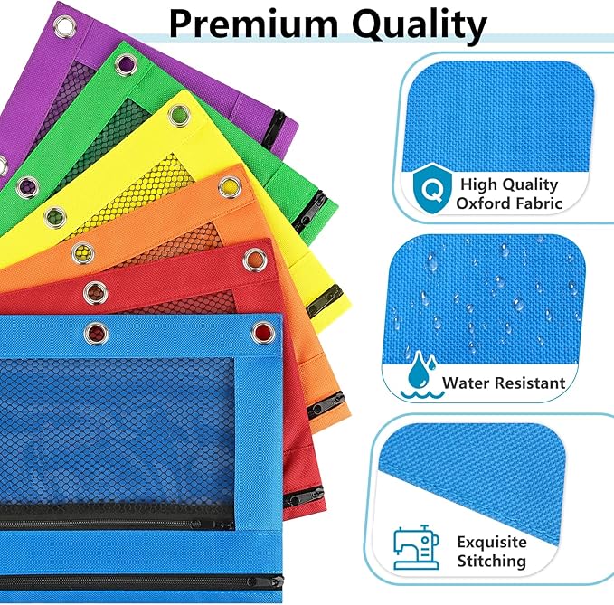 Forvencer Adorable Zipper Pencil Pouch, Cute Zipper Pouch for 3-ring Binders, Sturdy Binder Pouch with Smooth Zippers, Perfect for Students & Back to School, Portable Pencil Bag, Green