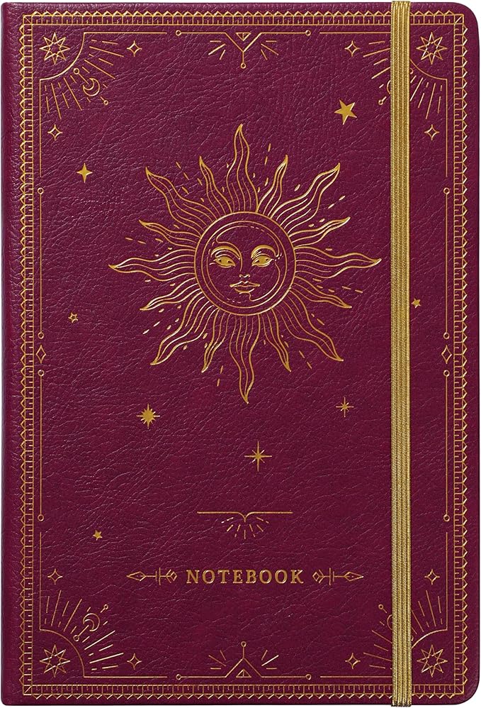 Artfan Ruled Notebook/Journal – Premium Thick Paper Faux Leather Classic Writing Notebook with Pocket + Page Dividers Gifts, Banded, Large, 144 Pages, Hard Cover, Lined (5.8 x 8.4) - Burgundy