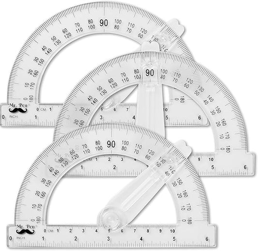 Mr. Pen- Protractor, 6 Inches Protractor with Swing Arm, Pack of 3