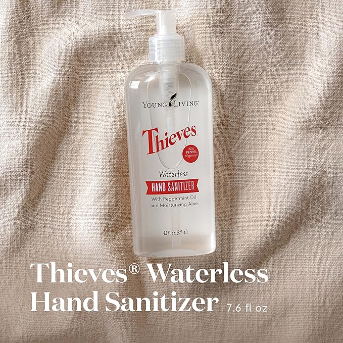 Young Living Thieves Hand Sanitizer – Essential Oil-Infused, Plant-Based, Quick-Drying, 7.6 fl oz