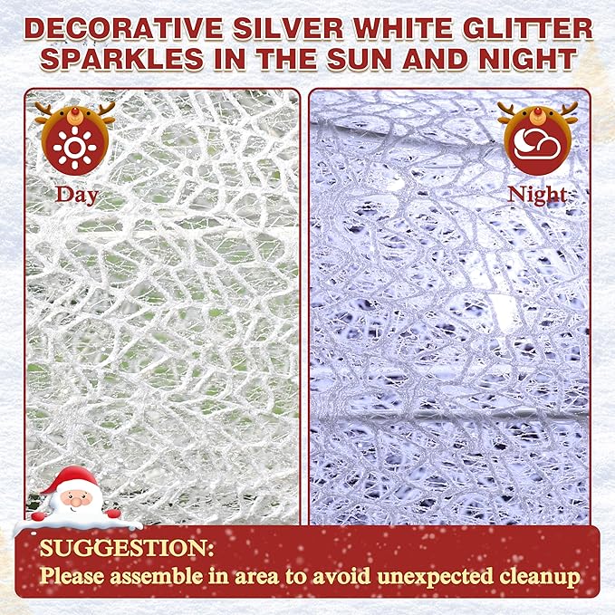 BlueWish 6FT Pre-Lit Freestanding Lamp Post for Christmas Decorations Outdoor, White Post Lamp with Removable Decorative Bow, Lighted Post Christmas Decoration with 120 LED Lights for Yard, Patio