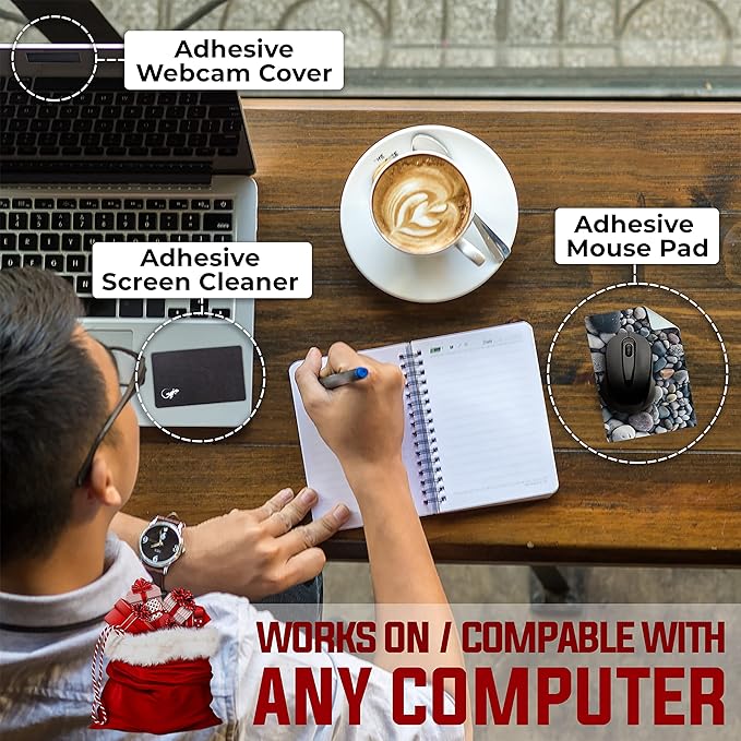 Adhesive Mouse Pad - Peel and Sticks to Any Surface - Travel Mouse Pad, Sticky for Any Surface - Excellent Tracking - River Rocks