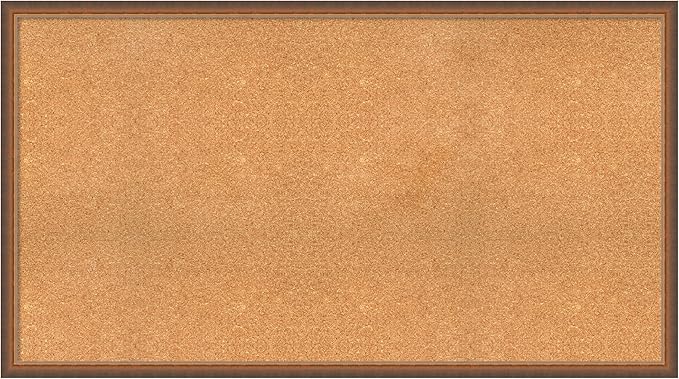 Amanti Art Natural Cork Board for Wall, 30x54 Vision Board with Bronze Frame, Oversize Corkboard Office Decor for Home Organization, Modern Corkboard Pinboard to Display Items for Home Organization