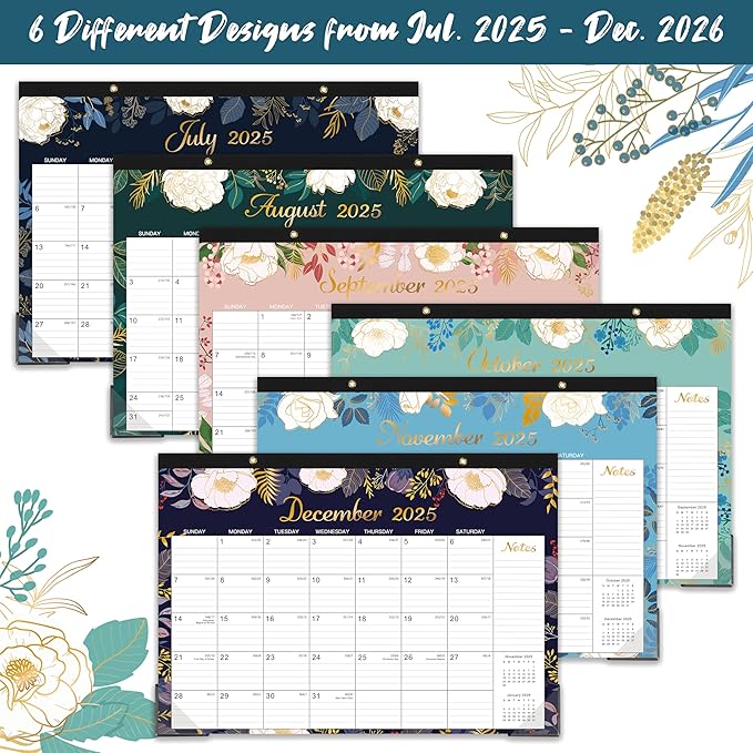 Desk Calendar 2025-2026 - Jul. 2025 - Dec. 2026, 18 Months Large Monthly Desk Calendar, 17" x 12", Desk Pad, Large Ruled Blocks, To-do List & Notes, Best Desk/Wall Calendar for Planning or Organizing