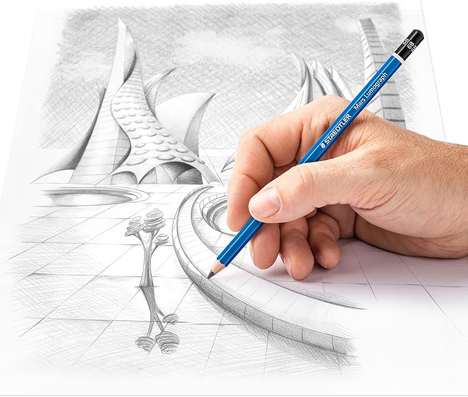 STAEDTLER Mars Lumograph Art Drawing Pencils, Graphite Pencils in Metal Case, Break-Resistant Bonded Lead, Grades 12B-10H, Set of 24