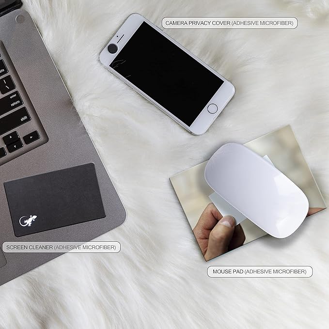 Mouse Pad Adhesive Bottom - Sticks to Any Surface - Portable - Webcam Covers and Screen Cleaner Included (CAN DO IT)