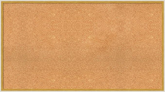 Amanti Art Natural Cork Board for Wall, 25x45 Vision Board with White Frame, Oversize Corkboard Office Decor for Home Organization, Modern Corkboard Pinboard to Display Items for Home Organization in