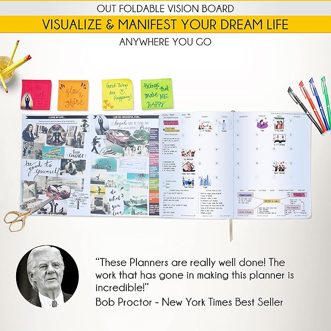 Life Planner - Undated Daily, Weekly & Monthly Planner with Budget Section | A 12 Month Journey to Increase Productivity & Happiness | Life Organizer & Gratitude Journal - Horizontal Format