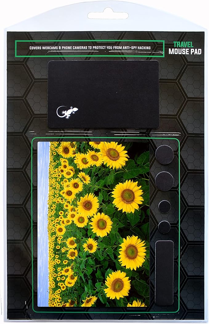 Adhesive Mouse Pad - Peel and Sticks to Any Surface - Travel Mouse Pad, Sticky for Any Surface - Excellent Tracking - Sunflowers