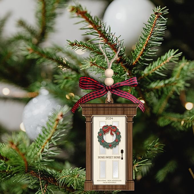 New Home Ornament 2024 - First Home 2024, First Christmas in Our Home 2024 - Housewarming Gifts New Home - Wood & Acrylic 1st Ornament