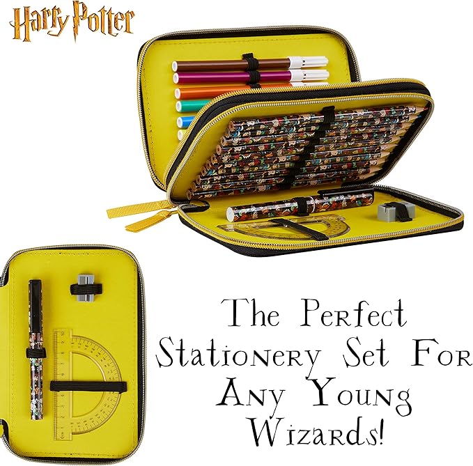 Harry Potter Pencil Case for Girls Boys, Stationery Set School Supplies, Wand Secret Light Pen