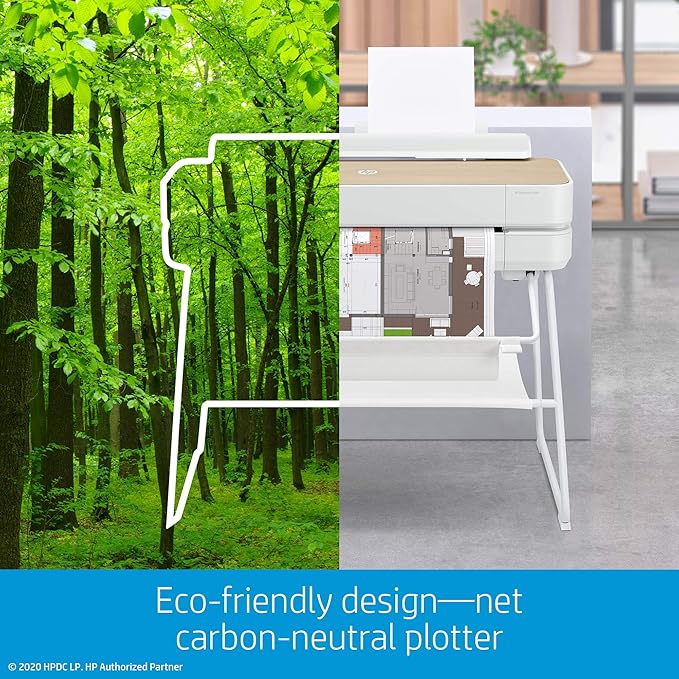 HP DesignJet Studio Large Format 24-inch Wireless Plotter Printer, Includes 3-Year Onsite Warranty Support (5HB12H)