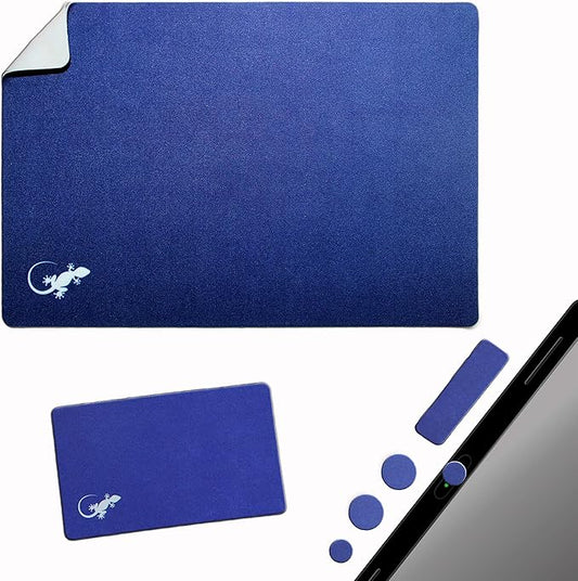 Mouse Pad Adhesive Bottom - Sticks to Any Surface - Portable - Webcam Covers and Screen Cleaner Included (Navy)