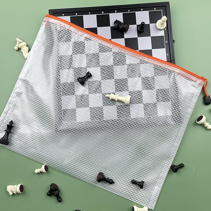 Oaimyy-16Pcs, 7" x 11" inches Mesh Zipper Pouch, Plastic Zip File Folders Puzzle Bags for Organizing,for Office Supplies,Travel,Home Storage-Multicolor