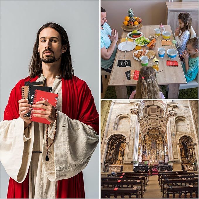 Christian Prayer Journal Spiral Notebooks Bulk with Pens - Small Notepads (4.13”x5.43”) - inspirational Gifts for Women men,Church Members & Bible Study Groups (30 sets multicolor)