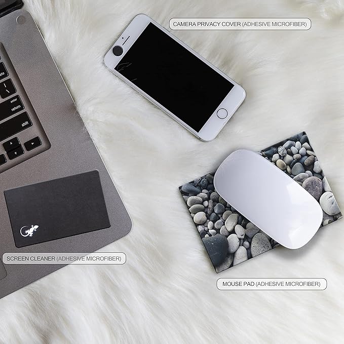 Adhesive Mouse Pad - Peel and Sticks to Any Surface - Travel Mouse Pad, Sticky for Any Surface - Excellent Tracking - River Rocks