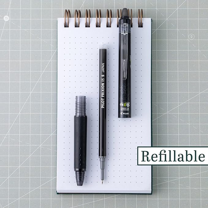 Pilot, FriXion Synergy Clicker Erasable, Refillable, Retractable Gel Ink Pens, Extra Fine Point 0.5 mm, Pack of 10, Assorted Colors