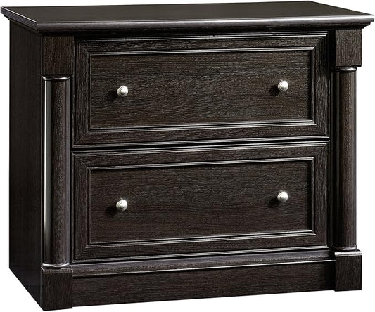 Sauder Palladia 2 Drawer File Cabinet, Lateral Filing Cabinets for Home Office, Hanging File Folders Organizer, Interlocking Drawers, in Wind Oak Finish