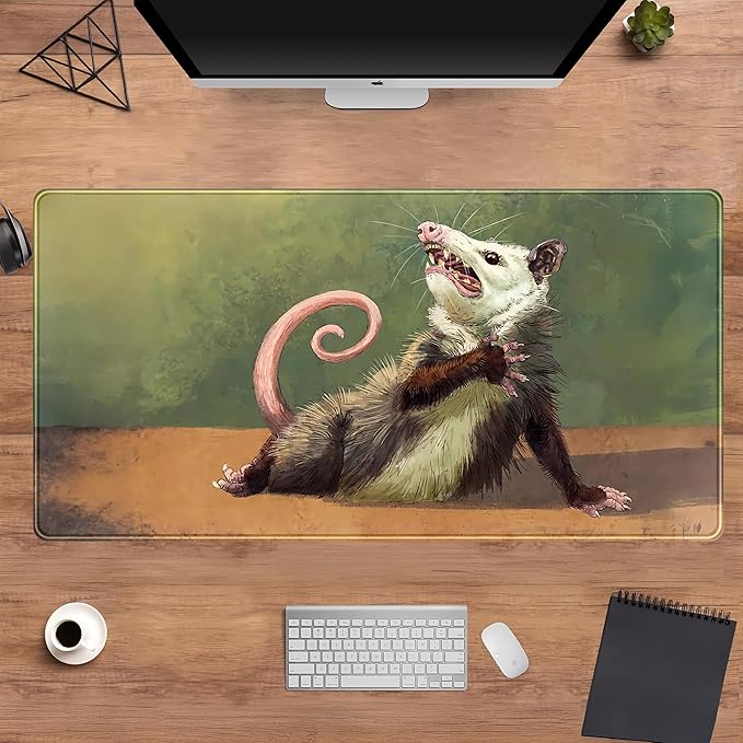 Cute Kawaii Anime Mouse Desk Mat Cartoon XXL Large Gaming Mouse Pad with Stitched Edges, Cool Computer Laptop Keyboard Mouse Mat 31.5x15.75 in, Non-Slip Rubber Base Mousepad for Gamer Lover