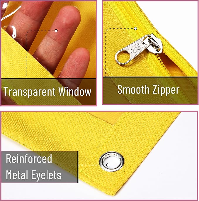 Mr. Pen- Pencil Pouch for 3 Ring Binder, 2 Pack, Yellow and Purple, 3 Ring Binder Pencil Pouch