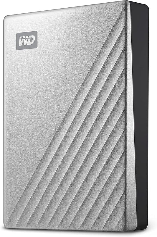 WD 2TB My Passport Ultra, Silver, Portable External Hard Drive, backup software with defense against ransomware, and password protection, USB-C and USB 3.1 - WDBC3C0020BSL-WESN
