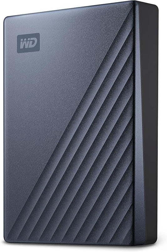 WD 5TB My Passport Ultra, Blue, Portable External Hard Drive, backup software with defense against ransomware, and password protection, USB-C and USB 3.1 - WDBFTM0050BBL-WESN