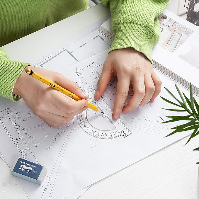 Mr. Pen- Small Protractor, 4 Inch, Pack of 3, Protractor Ruler, Drafting Tools, Math Geometry, School Supplies