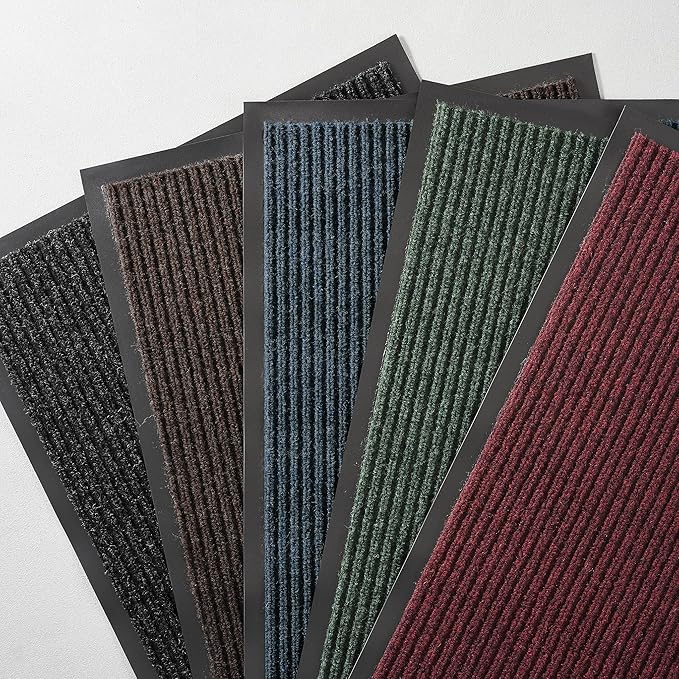 Consolidated Plastics Brush Dry Rug - Made in USA, Heavy-Duty Commercial DoorRug for Indoor/Outdoor Entryways, Non-Slip Backing for High-Traffic Areas (3' W x 5' L, Charcoal)