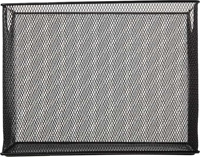 U Brands Mesh Steel Desktop Hanging File Holder, Letter Size, 12.4" x 9.53" x 5.5", Black - 457U00-06