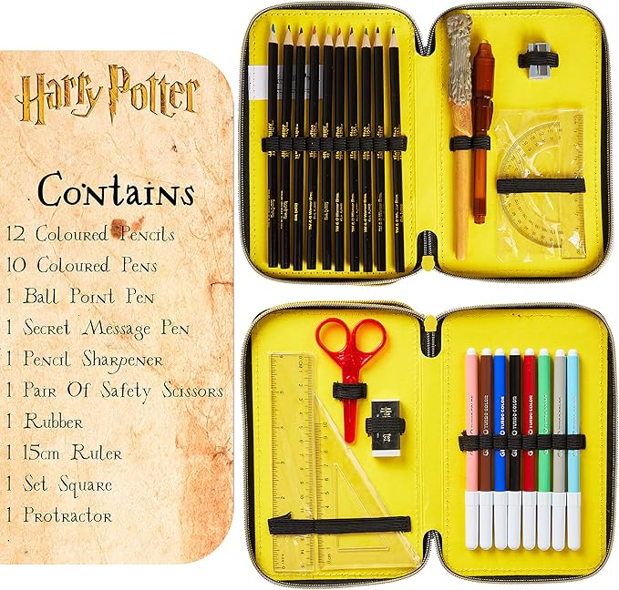 Harry Potter Pencil Case for Girls Boys, Stationery Set School Supplies, Wand Secret Light Pen