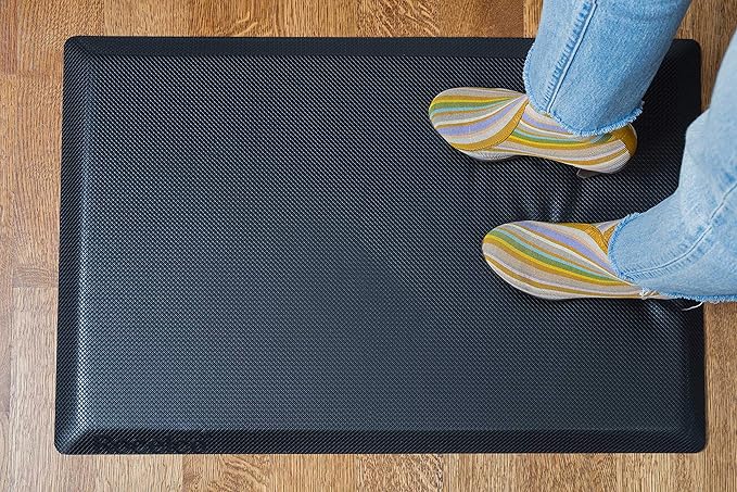 Rocelco 37.5" Height Adjustable Standing Desk Converter with Anti Fatigue Mat Bundle - Slide Out Retractable Keyboard Tray - Sit Stand Dual Monitor Riser - Computer Workstation - Gray (R DADRG-MAFM)