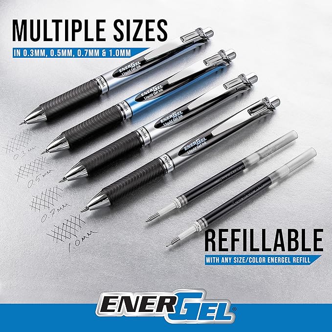Pentel EnerGel RTX Gel Pens, Assorted Ink