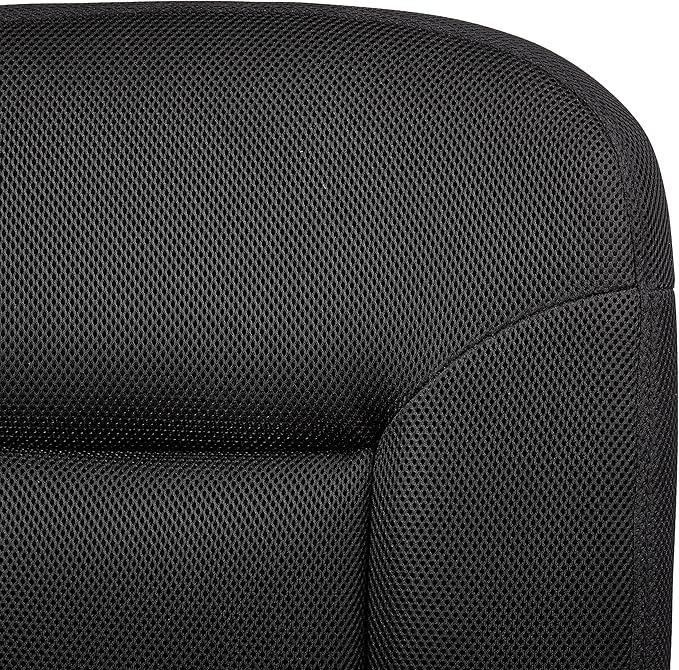 Amazon Basics Low-Back Office Desk Chair, Adjustable Height, 360 Degree Swivel, Fabric Upholstery, Black