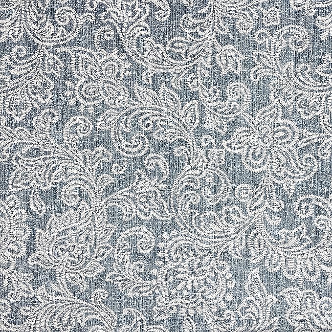 Home Decor | Dinah Collection Modern Storage Ottoman | Ottoman with Storage for Living Room & Bedroom(Blue Denim Jacobean Print)